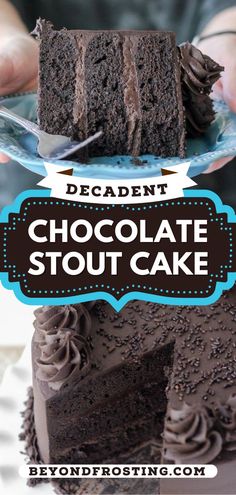 Decadent Chocolate Stout Cake, st. patrick's day food, easy desserts to impress Guiness Cake Recipe, Baileys Irish Cream Frosting, Guinness Chocolate Cake, Guinness Recipes, St Patrick's Day Food, Irish Cream Frosting, Irish Chocolate, Chocolate Guinness Cake, Chocolate Beer