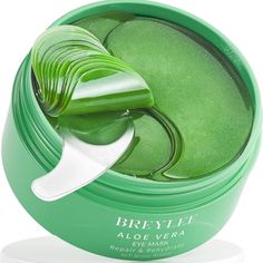 Breylee Aloe Vera Eye Masks 60 Pcs - Puffy Eyes And Dark Circles Treatments Look Younger And Reduce Wrinkles And Fine Lines Undereye, Improve And Firm Eye Skin - Pure Natural Material Extraction Under Eye Gel Pads, Beauty Blender Set, Sephora Face Mask, Oil Face Cleansing, Eye Gel Pads, Plants Care, Under Eye Mask, Skin Therapy, Eye Masks