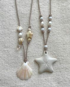 Sea Shells Jewellery, Things To Make With Seashells Ideas, Sea Shells Accessories, Sea Shell Necklace Diy, قلادات متدلية