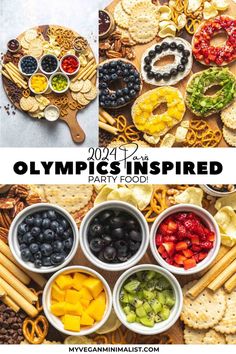 the olympic inspired party food is ready to be eaten