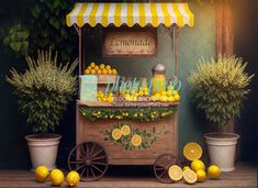 an old fashioned lemonade stand with lots of lemons