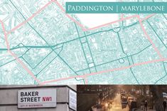 an image of a street map with the name paddington on it and images of buildings