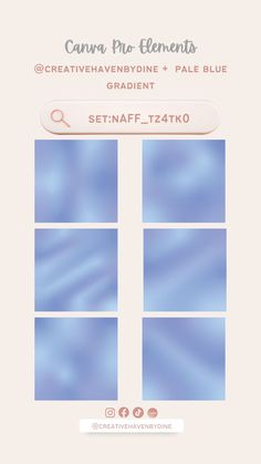 a blue and white poster with the words,'creative artisane - pale blue gradient