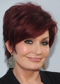 Sharon Osbourne Hair, Brown Bob Hair, Easy Short Haircuts, Reddish Brown Hair, Short Red Hair, Red Brown Hair, Short Hairdos