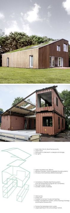 two pictures showing different types of shipping containers