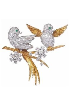 Duck Jewelry, Gemstone Brooch, Ruby Rings, Diamond Brooch, Bird Brooch, Bird Jewelry, Vintage Jewels, Lovely Jewellery, Art Deco Jewelry