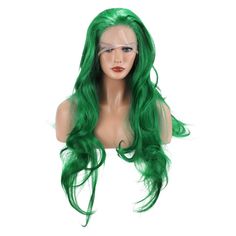 Item Function: 1. Good Quality: Green Long Body Wave wigs for women with stylish design and outstanding looking. Made of heat resistant synthetic fiber, soft touch and natural looking, just like your own real hair. Wigs for women with very stylish designs and pretty looking, make you more beautiful and confident, you will get tons of compliments with this cute wig. The comfortable wig cap with 2 adjustable straps and 2-3 combs to fix, you can adjust its size to fit your head. Size for most peopl Cute Wig, Body Wave Lace Front Wigs, Real Hair Wigs, Green Wig, Body Wave Wig, Wig Making, Flower Hair Clips, Wig Cap, Halloween Women