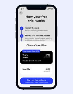 an iphone with the text how your free trial works