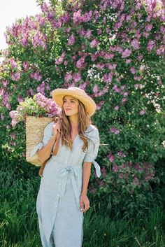 Gal Meets Glam Lilac Season - Reformation dress, Market backpack & Hat from Lily Charleston Fashion Gal, Reformation Dress, Store Hours, Minimal Chic, Spring Summer Outfits, Women Dress