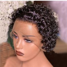 Brand New , 13x1 Transparent Lace Short Curly Wig From My Small Business. I Have 10 Available At A Great Price ! Color: Natural Brown Short Pixie Wigs, Short Curly Pixie, Corte Bob, Bob Lace Front Wigs, Cheap Human Hair, Short Curly Wigs, Curly Human Hair Wig, Curly Lace Front Wigs, Pixie Cut Wig