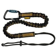 The DEWALT Tool Lanyard Includes a double-action steel carabiner with a captive eye on 1 end and a cinch loop on the other to tether tools up to 15 lbs. (6.8 kg). Once connected, it becomes a key component to a tethering system intended to prevent accidental drops that can lead to injuries and property damage. Helps to prevent accidental drops. Style Web, Dewalt Tools, Work Belt, Military Discounts, Everyday Carry, Paracord, Yellow Black, Black N Yellow, Lanyard