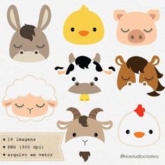 farm animals clipart for commercial use in adobe, eps and png formats