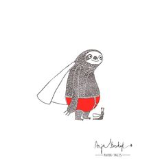 a drawing of a slotty in red shorts