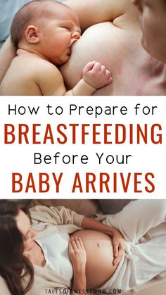 a woman holding her baby in bed with the words how to prepare for breastfeeding before