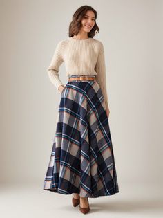 Tartan Wool Skirt, Maxi Wool Skirt, Long Wool Plaid Skirt, Swing Wool Skirt, A Line Wool Skirt, Womens Wool Plaid Skirt, Xiaolizi 4627 - Etsy Wool Plaid Skirt, Plaid Skirt Outfit, Skirt A Line, Ankle Length Skirt, Brown Tweed, Wool Clothing, Skirt Maxi, Winter Skirt, Skirt Long