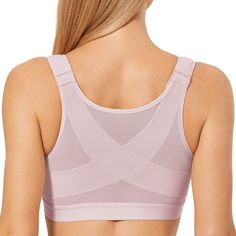 PRICES MAY VARY. Supportive X-shape back espeically for excellent support and straight posture Multi adjustable front close design offers ultimate convenience and perfect fit Wirefree and non padded design, thickened lining provides more support & compression Wide padded adjustable straps with cushion for extra comfy and shoulders relief Elastic underband provides additional support Mesh design in this bra makes it breathable and beneficial for ventilation.
 The material is soft, smooth and skin-friendly enough to give you incredible experience.
 Seamless surface help you to invisible in t-shirt.
 This product will greatly promote your posture by pulling your shoulder back slightly instead of slouching forward with sicentific structure.
 Idea for everyday bras! Bra For Large Breast, Straight Posture, Lifting Bra, Posture Bra, Front Closure Bra, Bra Size Charts, Straight Jacket, Lounge Lingerie, Full Coverage Bra