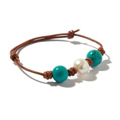 Turquoise Pearl and Leather Triple Knotted Bracelet – Joie DiGiovanni Knotted Bracelet, Anklet Designs, Bracelet Knots, Pearl Leather, Bracelet Crafts, Ankle Bracelets, Buying Jewelry, Leather Jewelry, Diy Bracelets