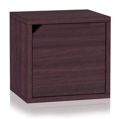 an empty wooden box on a white background