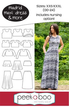 a woman in a dress and top sewing pattern