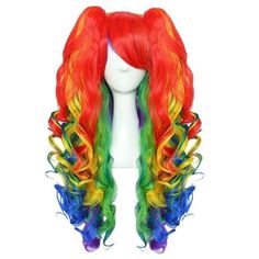 Joneting Rainbow Wig+Wig Cap Rainbow Cosplay Wig With Pigtails Curly Rainbow Wig With Double Ponytails Long Curly Multi-Red Synthetic Wigs Hair For Halloween Cosplay Christmas Party Costume Wigs Please Refer To Pictures For Condition And Sizing. Measurements Are Approximate And Provided Either In The Photos Or In The Description. Please Compare The Measurements With A Similar Item To Ensure A Happy Transaction. Item Color Appearance May Vary Slightly Depending On Lighting, Camera Flash, Etc. All Pigtails Curly, Hair For Halloween, Christmas Party Costume, Rainbow Wig, Double Ponytail, Wig Curly, Wigs Hair, Camera Flash, Costume Wigs