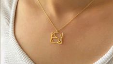 Gold Name Necklace, Monogram Necklace, Custom Monogram, Your Name, Everyday Look, Statement Pieces