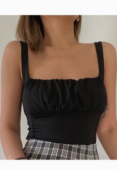 $29.90 - Cute dark black ruched crop top for ladies and women. Perfect for summer outfit. Ruched Tops For Summer Parties, Summer Party Ruched Tops, Ruched Trendy Top For Fall, Trendy Fitted Ruched Top, Fitted Cropped Ruched Tops, Cropped Fitted Ruched Top, Summer Fitted Ruched Crop Top, Black Ruched Tank Top For Summer, Solid Ruched Tops For Night Out