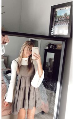 Undershirt With Dress, Senior Photo Outfits Dress, Cute Diner Outfits, Cute Outfit Ideas For School Winter, Dress Ideas For School, Easter Outfit 2024, School Staff Outfits, Outfit Ideas College Casual, Casual Dresses Aesthetic