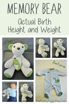 the instructions for how to make a baby's memory bear