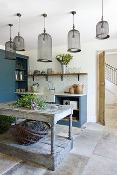 the kitchen is clean and ready to be used as a dining room or living room