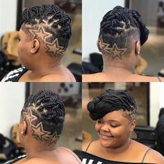 Star Undercut, Natural Hair Videos Tutorials, Undercut Hairstyle, Braids With Shaved Sides, Undercut Designs, Shaved Side Hairstyles