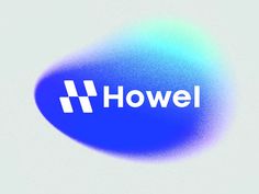 the word hovel is shown in white on a blue and purple background with an oval shape