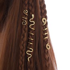 Dreadlock Accessories, Hair Rings, Aesthetic Hair, Hair Jewelry, Hair Pieces, Hair Inspo, Cute Hairstyles, Hair And Nails, Brown Hair