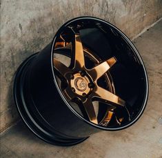 a close up of a wheel on a car