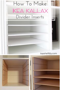 how to make ikea kallax divider inserts in an empty closet