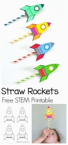 Straw Rockets, Straw Rocket, Stem Activity For Kids, Science Art Projects, Camping Crafts For Kids, Fun Stem Activities, Preschool Science Activities, Science Experiments For Preschoolers