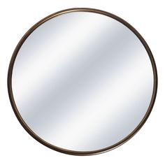 a round mirror is shown against a white background