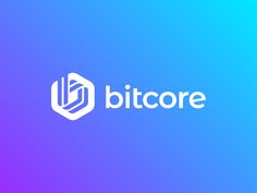 the bitcore logo on a blue and purple background