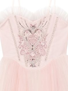 A rose by any other name will still smell as sweet, and she'll look extra sweet in the Princess Rose Tutu Dress in Porcelain Pink. The bodice is intricately embellished with sequins and beads in a regal motif, and is framed by a sweetheart neckline. The skirt is formed of layers of finest tulle falling from a basque waistline, while flared cold-shoulder sleeves and adjustable neck straps add to the medieval courtesan styling. Straddling the line between playtime and partytime, this dress will ma Ballet Photos, Ballet Tutu, Ballet Costumes, The Princess, Tutu Dress, Neck Strap, Sydney Australia, A Rose, Cotton Knit