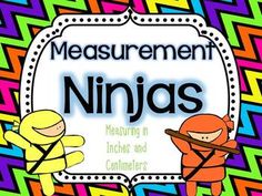 a book with an image of two ninjas and the words measurement ninjas on it