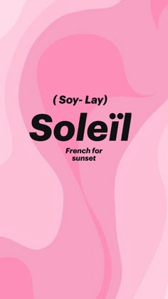 the cover of soleil for sunset by soy - lay, with pink swirls and black