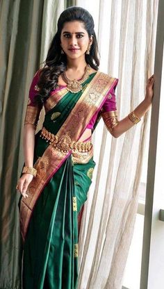 Nabha Natesh, South Indian Wedding Saree, Indian Wedding Saree, Indian Bridal Sarees, Wedding Saree Collection, South Indian Sarees