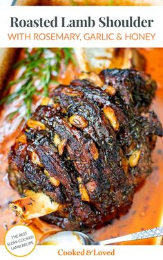 roasted lamb shoulder with rosemary, garlic and honey