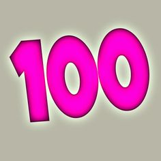 the number 100 is shown in pink on a gray background