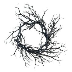 a wreath made out of branches on a white background