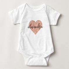 a baby bodysuit with the word hannah written in black on it's chest