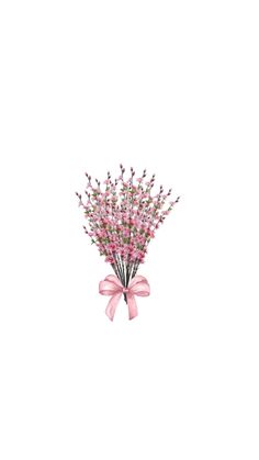 a bouquet of pink flowers with a bow