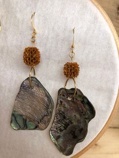 Handmade abalone earrings Bohemian Shell Earrings For Gift, Bohemian Shell-shaped Earrings For Gift, Bohemian Mother Of Pearl Drop Earrings, Iridescent Bohemian Earrings, Unique Handmade Shell Earrings, Unique Gold Shell Earrings, Handmade Bohemian Earrings In Mother Of Pearl, Bohemian Handmade Mother Of Pearl Earrings, Bohemian Mother Of Pearl Earrings