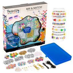 PRICES MAY VARY. PROMOTES SELF-EXPRESSION - Take your accessories to the next level! Create stunning beaded accessories for your phone, sunglasses, headphones, and computer with this kids bracelet making kit . 1000 beads including flat clay beads, smiley face beads, and a small bead organizer HOURS OF FUN - This bead bracelet making kit includes alphabet, heishi, pearlized, and many more assorted size beads to make 15 friendship bracelets, necklaces, or rings, but don't stop there! Accessorize a Accessory Design, Fashion Angels, Belt Chain, Bead Organization, Alphabet Beads, Level Design, Beaded Boxes, Ear Buds, Bracelet Kits