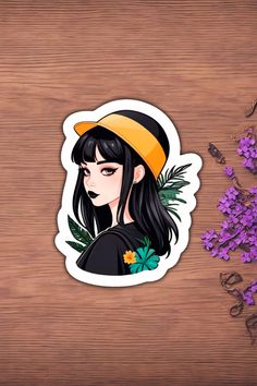 Hot Goth Summer sticker from limited collection of Summer stickers for goth girls, alt girls and all lovers of alternative girly aesthetics Tropical Goth, Girly Aesthetics, Girl Illustrations, Summer Stickers, Emo Girl, Summer Goth, Alt Girls, Goth Style, Goth Girl