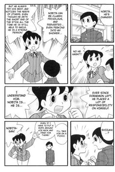 a comic strip with an image of a boy talking to another person in the background